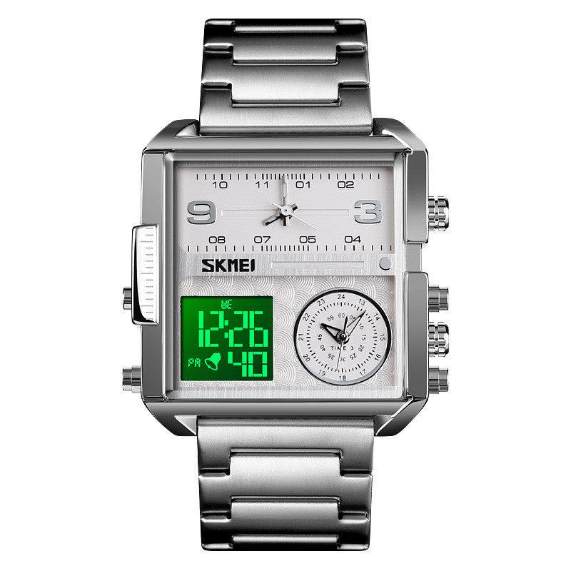 Skmei square 3 time Analog Digital 41mm dial watch for Men 1584 Original - TempoqWatch
