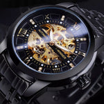 T-Winner Men's Fashion Hollowed-out Waterproof Mechanical Watch for Men GMT1193-7