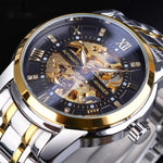 T-Winner Men's Fashion Hollowed-out Waterproof Mechanical Watch for Men GMT1193-7
