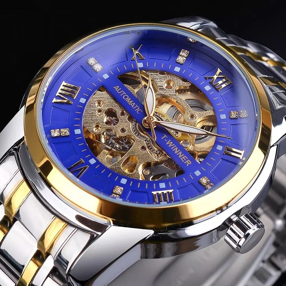 T-Winner Men's Fashion Hollowed-out Waterproof Mechanical Watch for Men GMT1193-7