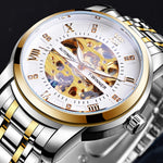 T-Winner Men's Fashion Hollowed-out Waterproof Mechanical Watch for Men GMT1193-7