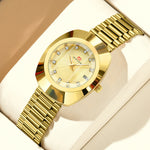 Va Va Voom Couple Quartz Watch Yellow Gold Diamond Waterproof Steel Belt Watch