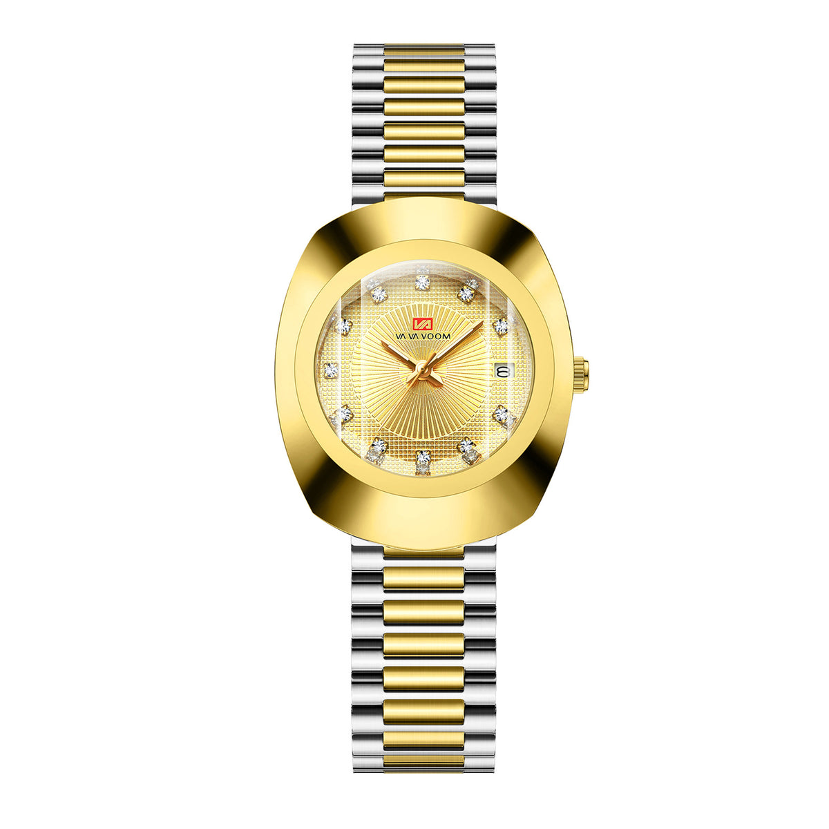 Va Va Voom Couple Quartz Watch Yellow Gold Diamond Waterproof Steel Belt Watch