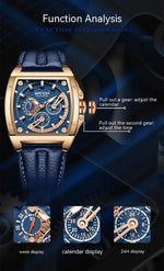 Sanda 5308 Three Eyes And Six Needles Quartz Watch For Men Large Dial