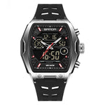 Sanda 6235 Barrel-shaped Waterproof Multifunctional Alarm Sports Watch For Men
