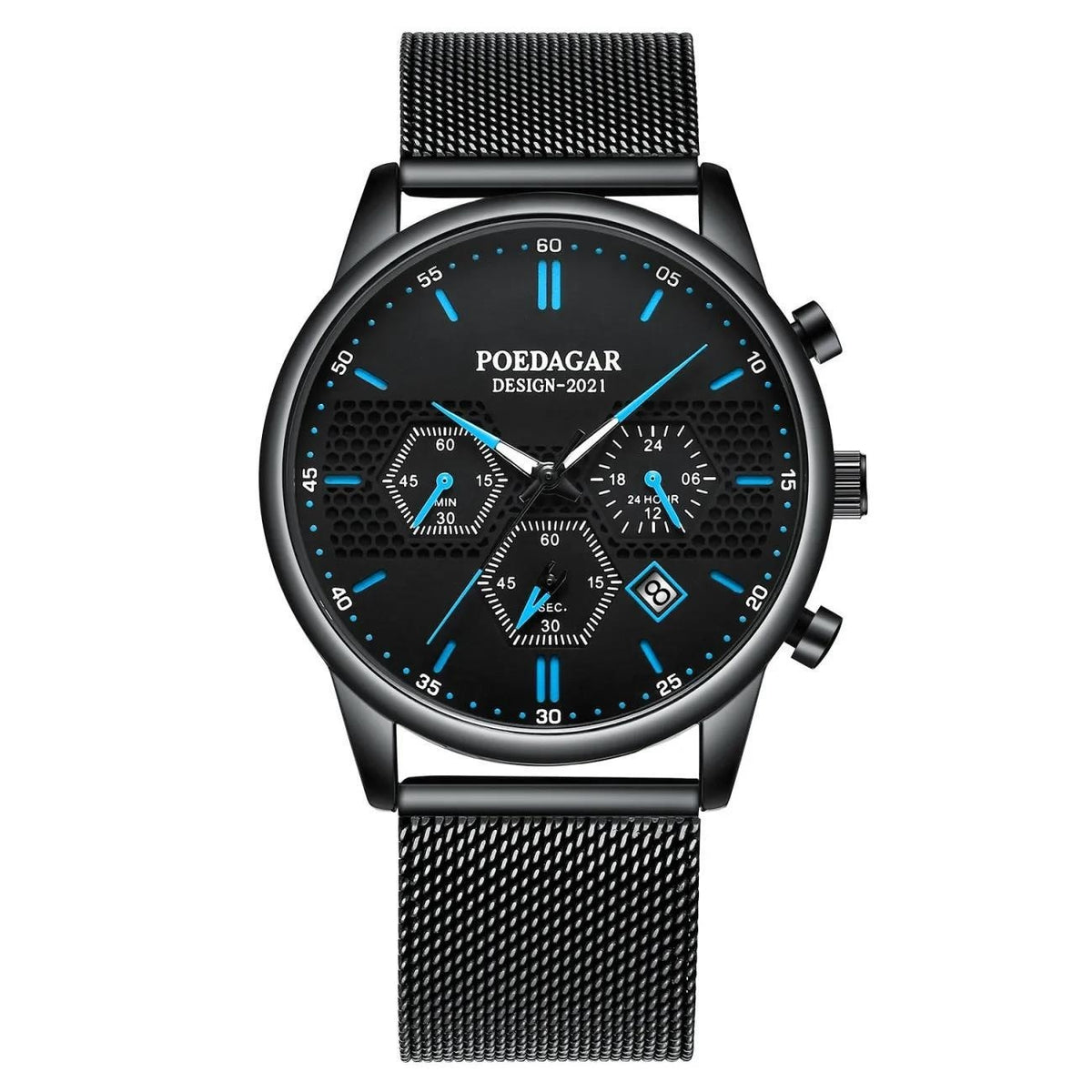Poedagar P365 Waterproof Luminous Multifunctional Sports Quartz Watch for Men