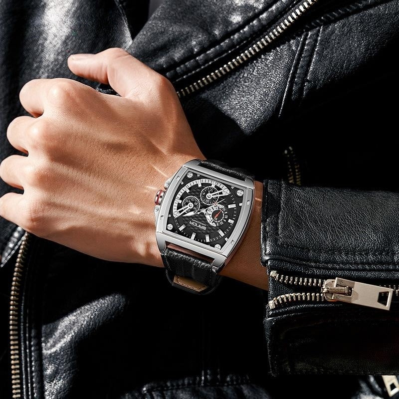 Sanda 5308 Three Eyes And Six Needles Quartz Watch For Men Large Dial