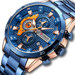 Curren Men's Six Hands Steel Band Quartz Watch 8402