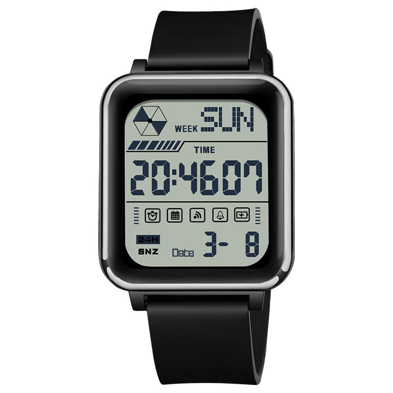 Sanda 6159 Square Stopwatch Multifunctional Waterproof Digital Sports Watch for Men