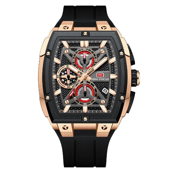 Mini Focus MF0602G Multi function Barrel shape quartz watch for Men Mini Focus