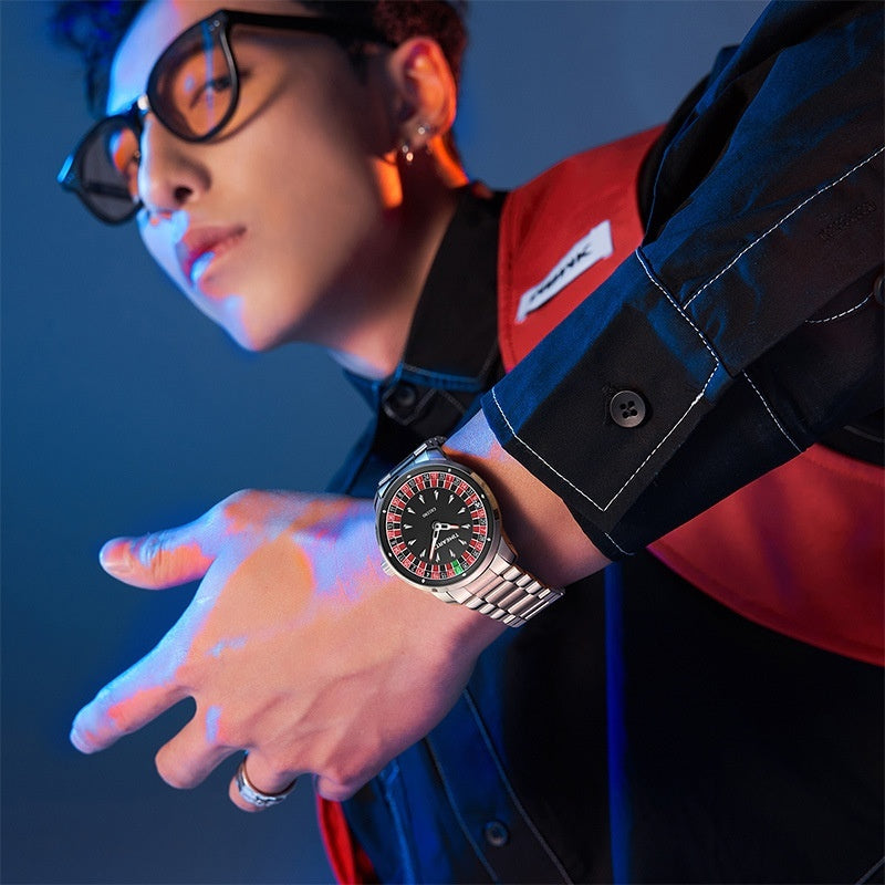TIMEARTX Roulette Dial Casino Watch Rotating Gaming Style watch for Men