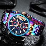 Mini Focus MF0352G Quartz Watch Magic Color Ring Multifunctional quartz watch for Men Mini Focus