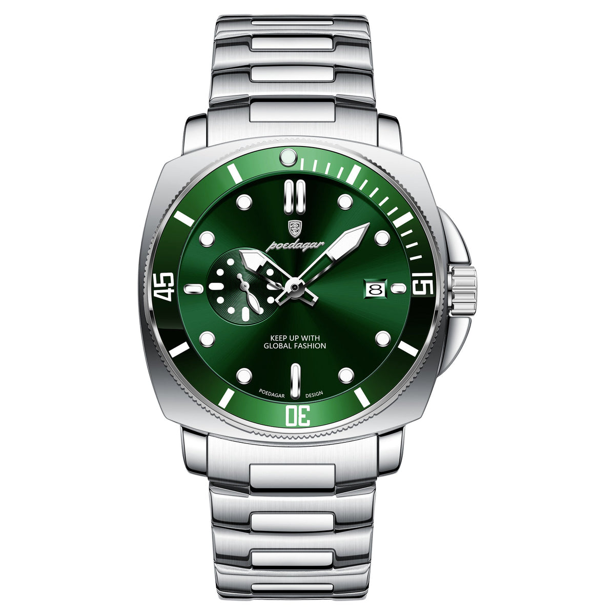 Poedagar EU873 Steel-band Luminous Quartz Watch for Men Poedagar