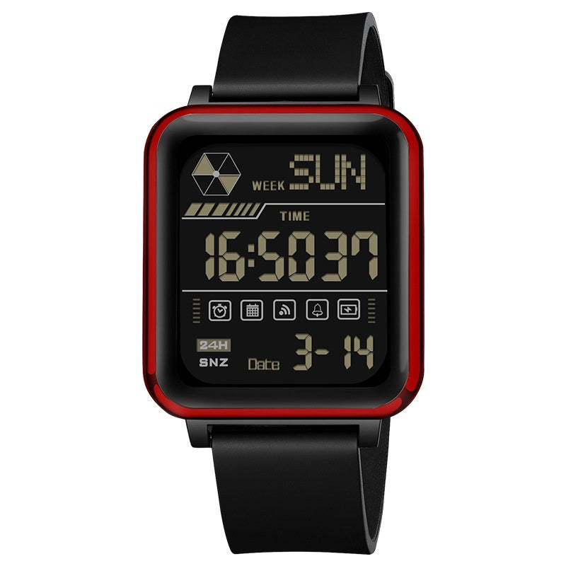 Sanda 6159 Square Stopwatch Multifunctional Waterproof Digital Sports Watch for Men