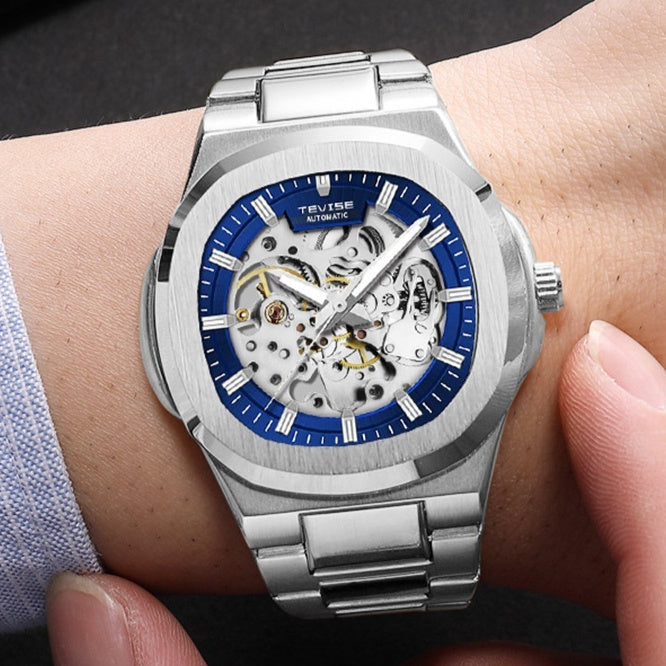 Tevise T01B Hollow Automatic Luminous Waterproof Mechanical Watch For Men Tevise