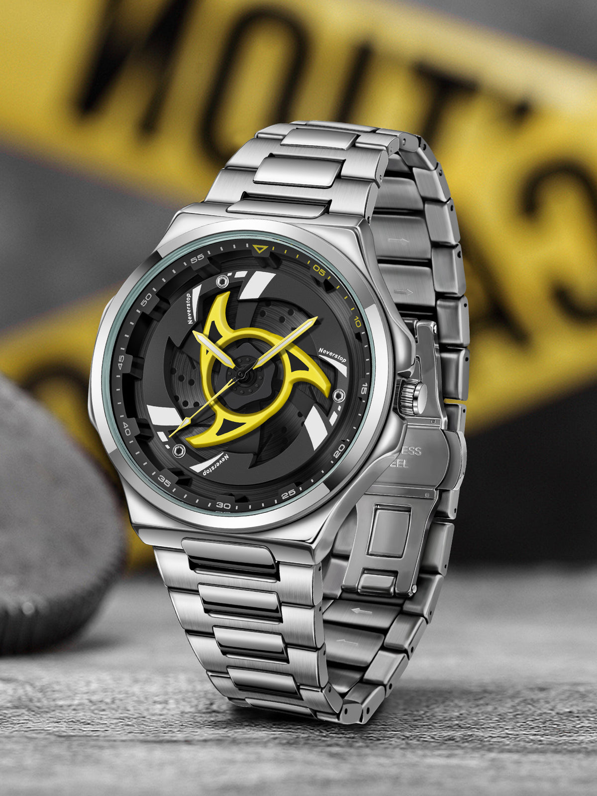 Neverstop 946 Rotating Bezel Dial Quartz Watch With A Sporty Design For Men