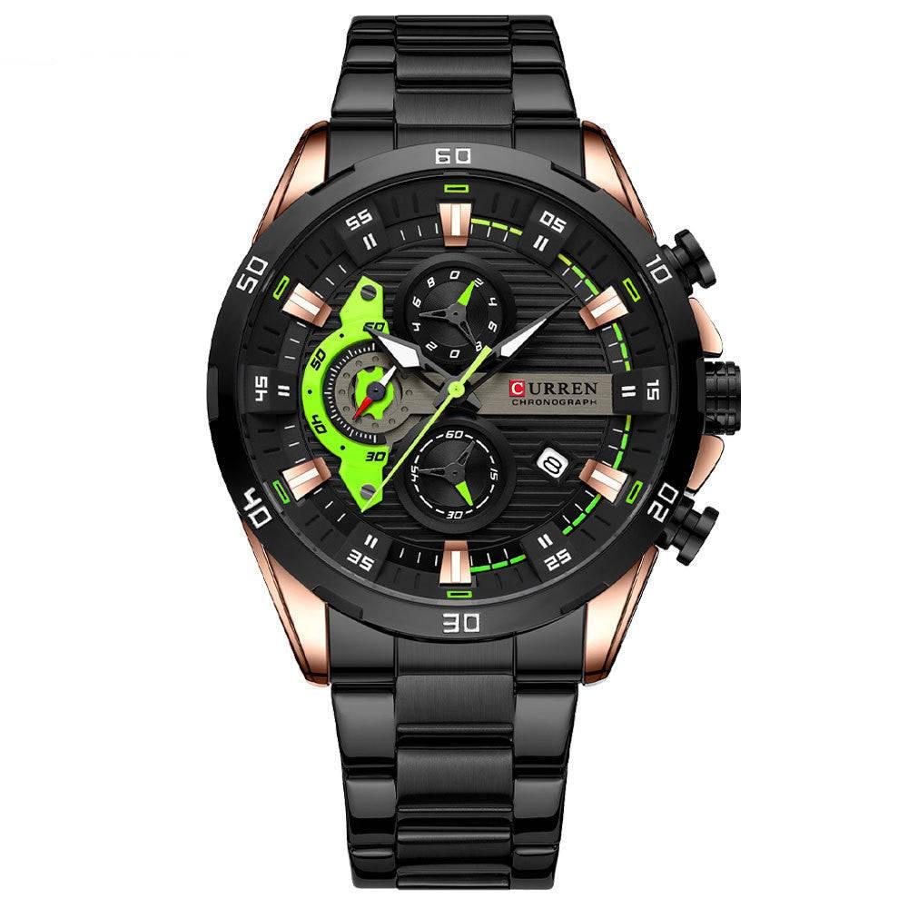 Curren Men's Six Hands Steel Band Quartz Watch 8402