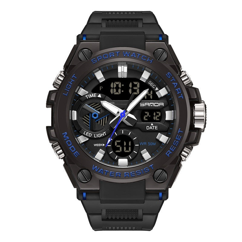 Sanda 3313 Multifunctional Outdoor Luminous Waterproof Watch For Men