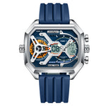 Poedagar E106 Trendy 3 Time Analog Digital watch for Men