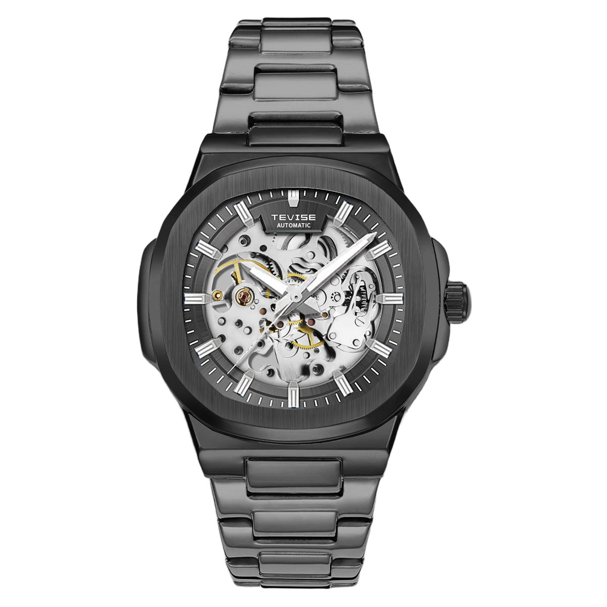 Tevise T01B Hollow Automatic Luminous Waterproof Mechanical Watch For Men Tevise