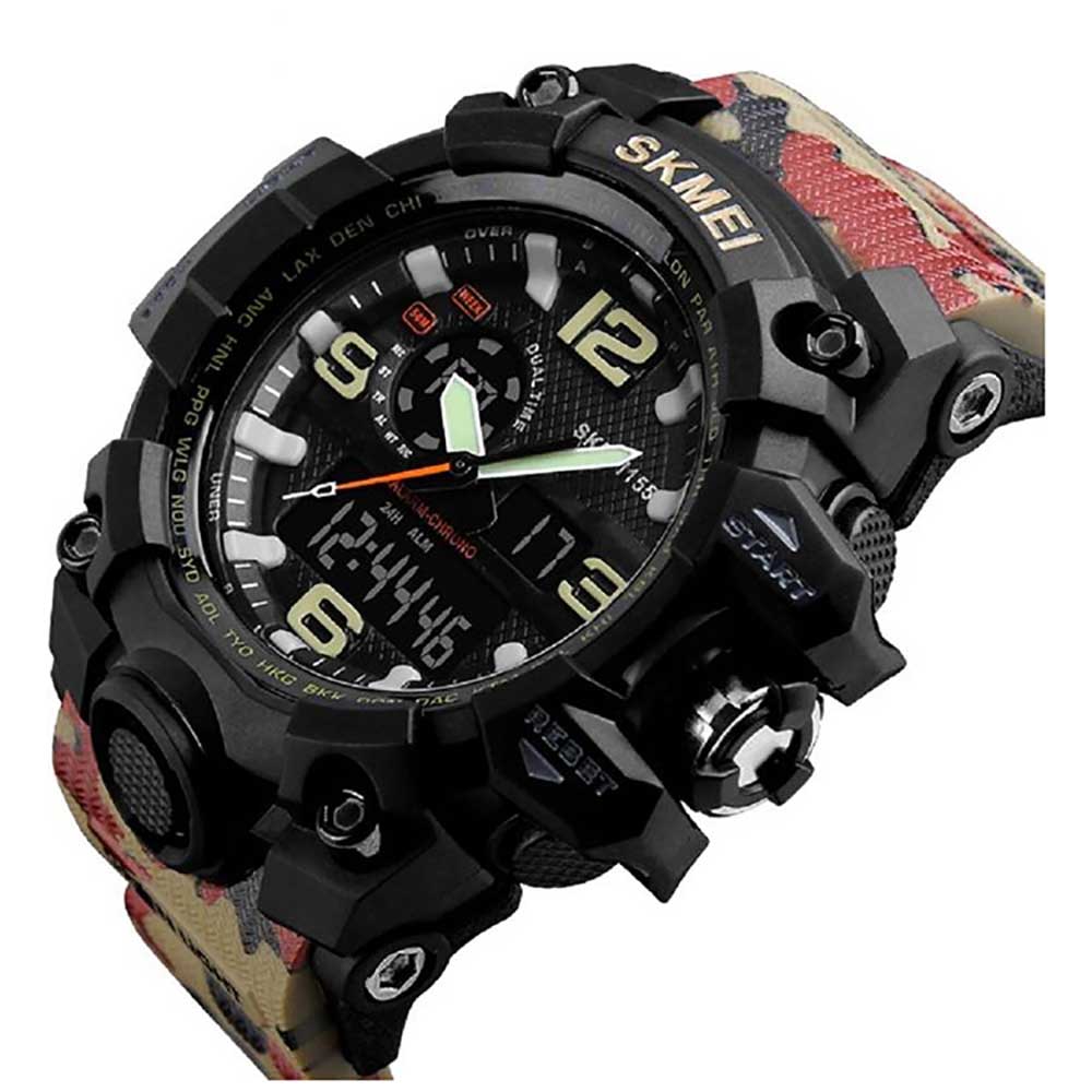 1155 Camouflage Analog Digital Wrist watch For Men, Boys Skmei