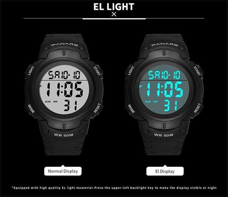 Panars 8208 Gold Digital Waterproof Heavy Duty Wrist watch For Men Panars