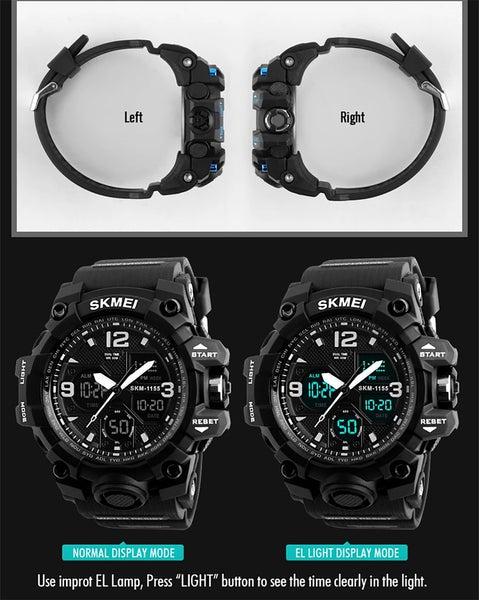 Skmei 1155B Original Analog Digital waterproof Sports watch for men Skmei