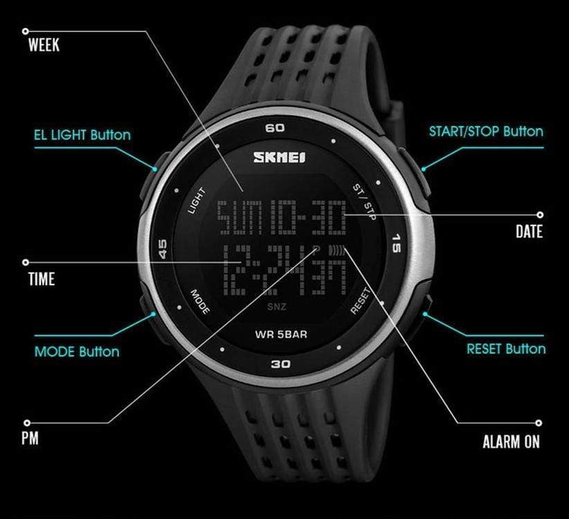 Skmei 1219 original Digital Sport waterproof wrist watch for Women Skmei