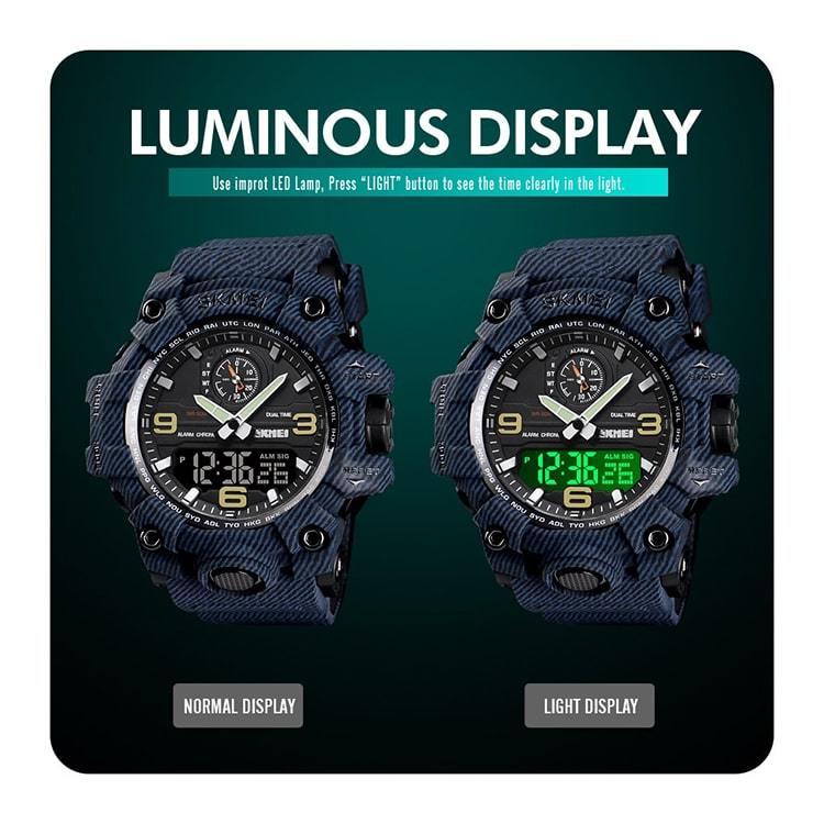 Skmei 1586 Original Relojes 50M Waterproof Military Sport Watch Analog Digital Trendy Wrist Watch for Men Skmei