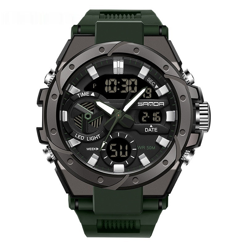 Sanda 3313 Multifunctional Outdoor Luminous Waterproof Watch For Men