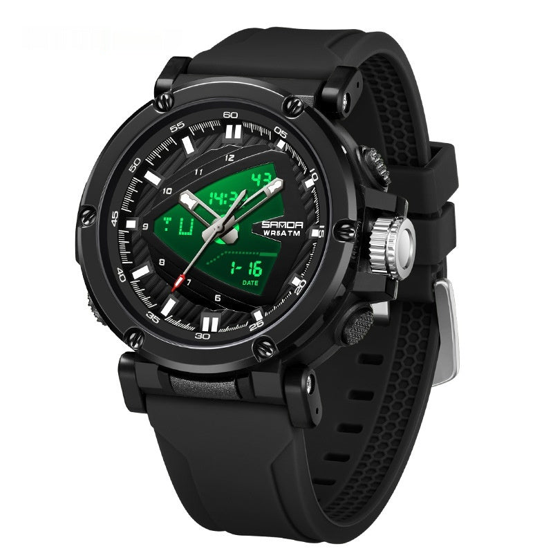 Sanda 9052 Sports Waterproof Alarm Clock Electronic Watch for Men AKDPN