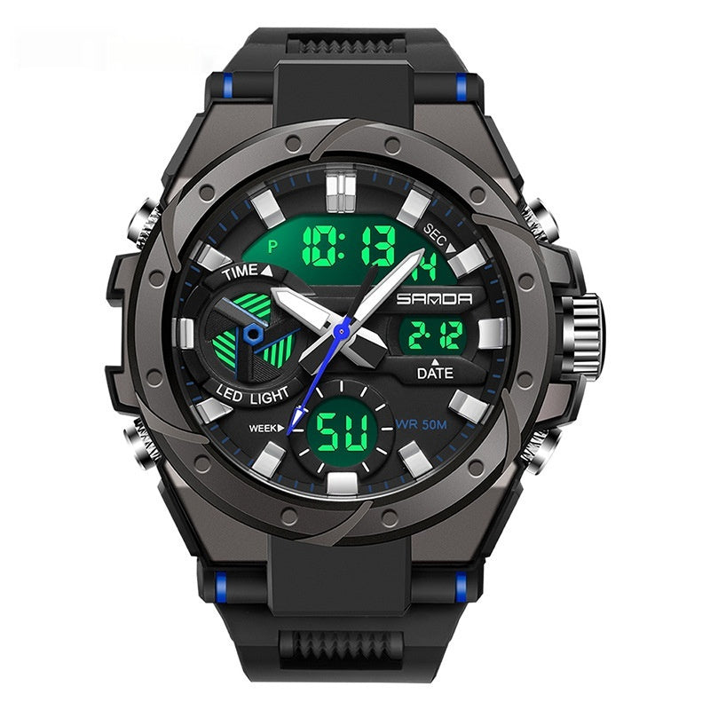 Sanda 3313 Multifunctional Outdoor Luminous Waterproof Watch For Men