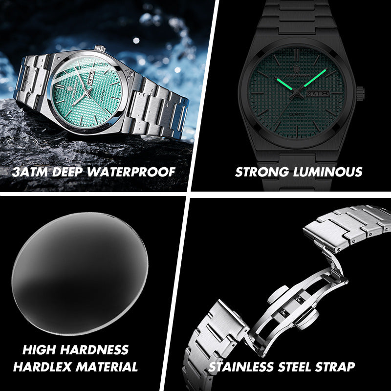 Poedagar M821 Luminous Quartz Calendar Watch For Men