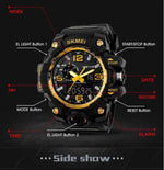 1155 Analog Digital Wrist watch For Men, Boys Yellow Skmei