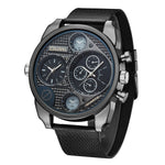 Oulm 9318 steel Mesh Belt Quartz watch for men 50mm dial