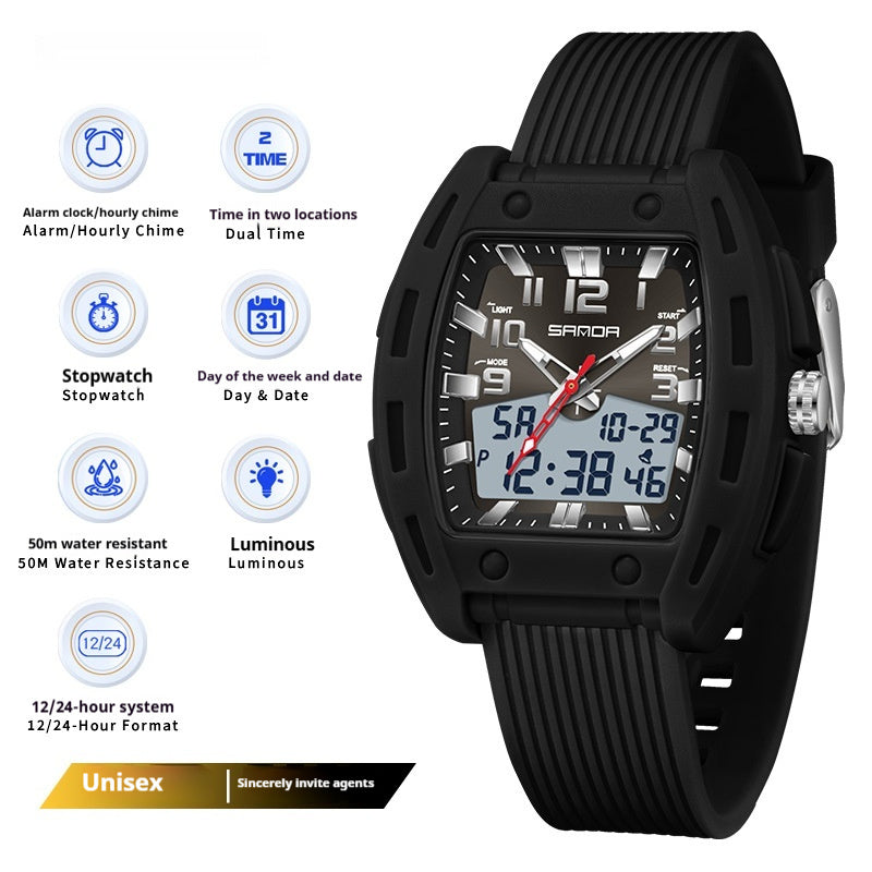 Sanda 6330 Sporty Stylish And Energetic Bucket-style Wristwatch for Men AKDPN