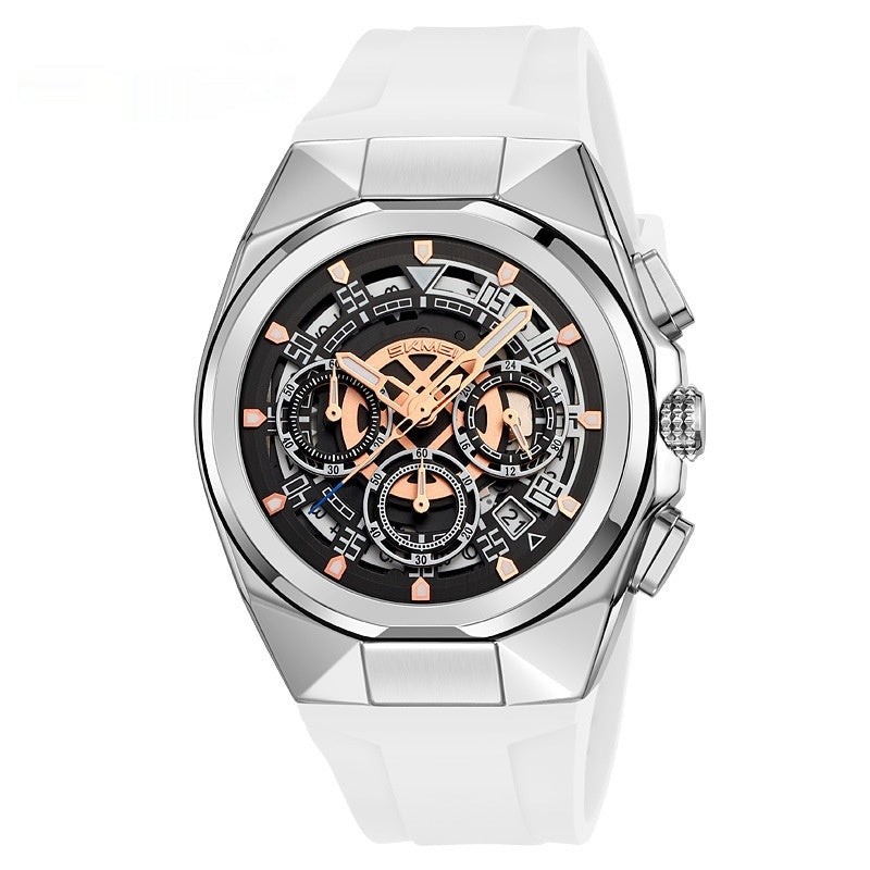 Skmei 9377 Quartz Watch with Silica Strap for Men