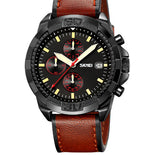 Skmei 9347 Belt Three Eyes And Six Needles Timing Quartz Wrist Watch For Men