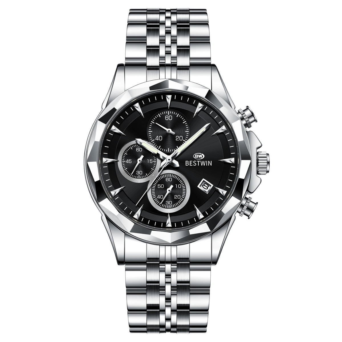 Bestwin BW1734 Luminous thin steel quartz watch for men