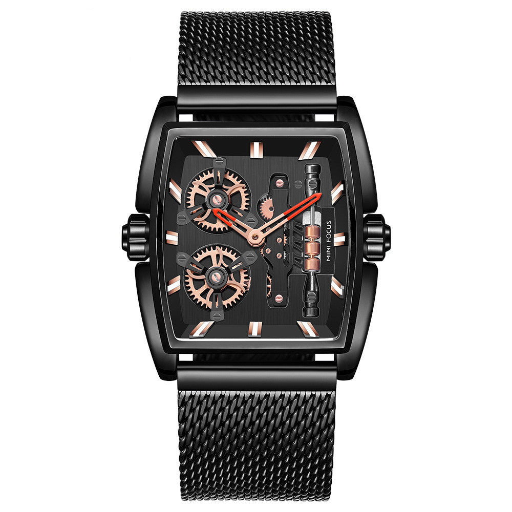 Mini Focus MF0322G Rotating Wheels Quartz watch for Men