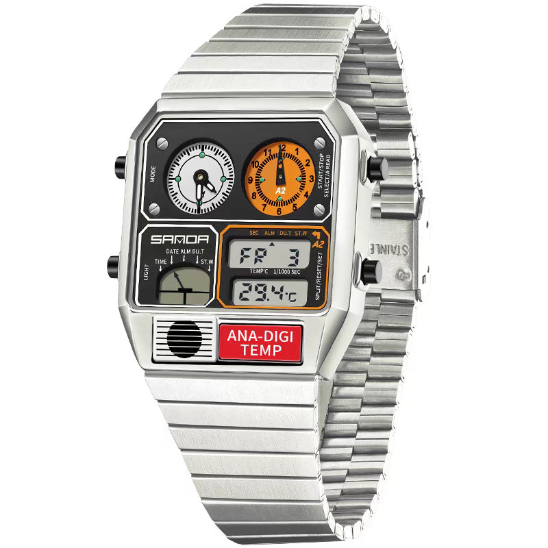 Sanda 3192 Multi time Analog Digital Watch for Men