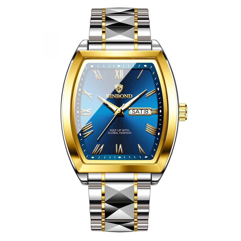 B355 Dual Calendar Luminous Quartz Watch for Men