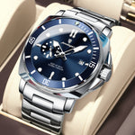 Poedagar EU873 Steel-band Luminous Quartz Watch for Men Poedagar