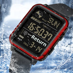 Sanda 6159 Square Stopwatch Multifunctional Waterproof Digital Sports Watch for Men