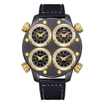 Oulm 9153 Large dial multi time zone Quartz Watch for Men Oulm
