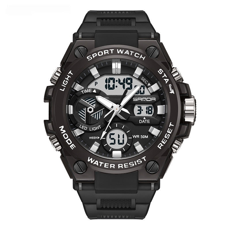 Sanda 3313 Multifunctional Outdoor Luminous Waterproof Watch For Men