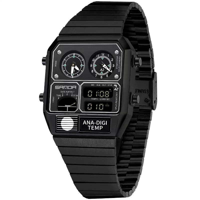 Sanda 3192 Multi time Analog Digital Watch for Men