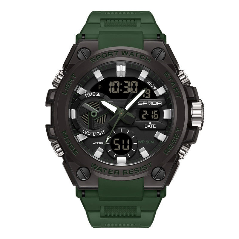 Sanda 3313 Multifunctional Outdoor Luminous Waterproof Watch For Men