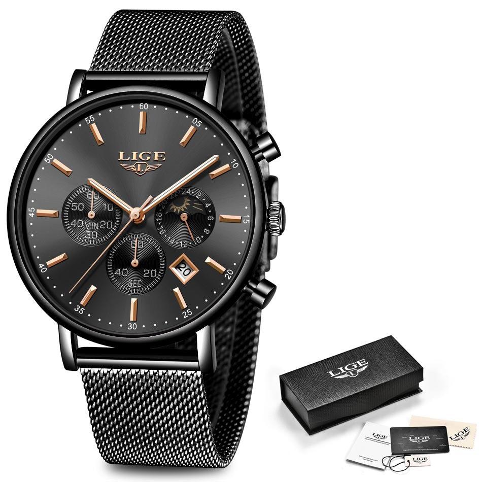 Lige Quartz Watch Analog Business Watch For Men & Women 9894 - TempoqWatch