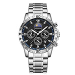 CRRJU 2320 Multifunctional Moon Phase Calendar Quartz Watch for Men
